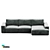 Milan Premium Corner Sofa 3D model small image 2