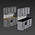 Modern Two-Tone IKEA Kitchen 3D model small image 13