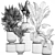 Exotic Plant Collection: Metal Pots & Decorative Vases 3D model small image 6