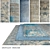 Luxury Silk and Wool Carpets - 5 Piece Set 3D model small image 1