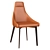 Elegant Leather Dining Chair 3D model small image 1