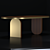 Elegant Walnut Dining Table with Aged Brass Accents 3D model small image 1