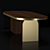 Elegant Walnut Dining Table with Aged Brass Accents 3D model small image 2