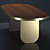 Elegant Walnut Dining Table with Aged Brass Accents 3D model small image 5