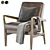 Mid Century Leather Chair 3D model small image 1