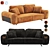 Misis Elegant Three-Seater Sofa 3D model small image 1