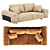 Misis Elegant Three-Seater Sofa 3D model small image 2