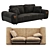 Misis Elegant Three-Seater Sofa 3D model small image 4