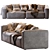 Mello Taos Brown Corner Sectional 3D model small image 3