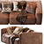 Mello Taos Brown Corner Sectional 3D model small image 4