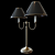 Vintage Double Flemish Desk Lamp 3D model small image 2