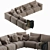 Luxury Coco Republic Soren Large Modular Sofa 3D model small image 1