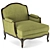 Vintage Style Armchair: Classic Elegance 3D model small image 1