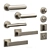 Sleek Olivari Door Handles: variety of finishes 3D model small image 2