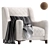 Elegant Velvet Armchair 3D model small image 1