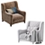 Elegant Velvet Armchair 3D model small image 7