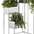 Modern Silver Plant Stand Set 3D model small image 3