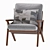 Elegant Cavett Tufted Chair 3D model small image 1