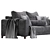 Modern Velvet Sofa 3D model small image 5