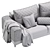 Modern Velvet Sofa 3D model small image 6