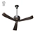 Modern Wood and Metal Ceiling Fan 3D model small image 1
