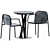 Elegant Niels Table & Armrest Chair 3D model small image 1