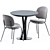 TrabA Niels Table & Stellar Works Industry Chair Set 3D model small image 1