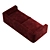 Luxury Manhattan Velvet Sofa 3D model small image 6