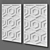 Whitewashed Hexagon Wood Art 3D model small image 3