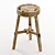 Vintage Wooden Stool: Timeless Elegance for Any Space 3D model small image 1