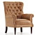 Dalhousie Leather Armchair: Tufted Elegance in Compact Dimensions 3D model small image 1