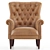 Dalhousie Leather Armchair: Tufted Elegance in Compact Dimensions 3D model small image 2