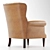Dalhousie Leather Armchair: Tufted Elegance in Compact Dimensions 3D model small image 3