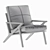 Crate & Barrel Leather Armchair 3D model small image 7