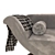 Elegant Gray Velvet Sofa 3D model small image 2