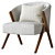 Bouclé Upholstered Armchair 3D model small image 1