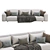 Dienne Cross Leather Sofa 3D model small image 2