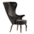 Winged High-Back Armchair: Luxury & Comfort 3D model small image 1