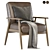 Mid-Century Leather Accent Chair 3D model small image 1