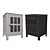 Elegant Glass-Paneled Accent Cabinet 3D model small image 1