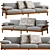 Sleek B&B Italia Ayana Sofa 3D model small image 1