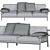 Sleek B&B Italia Ayana Sofa 3D model small image 4