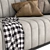 Elegant Velvet Tufted Sofa 3D model small image 4