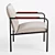 Sleek Striped Upholstered Arm Chair 3D model small image 3