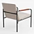 Sleek Striped Upholstered Arm Chair 3D model small image 4