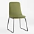 Sleek Metal Dining Chairs 3D model small image 1