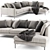 West Elm Harper Terminal Chaise: Sleek and Sophisticated Seating Solution 3D model small image 2