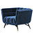 Elegant Velvet Armchair: Adept Performance 3D model small image 3