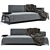 Sleek Sofa Compo: Stylish and Spacious 3D model small image 1
