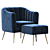 Luxury Velvet Accent Chair & Ottoman 3D model small image 5